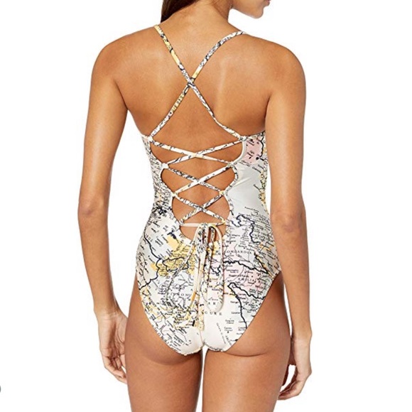 Derek Lam 10 Crosby Laced Back Adriatic One Piece - Picture 2 of 14